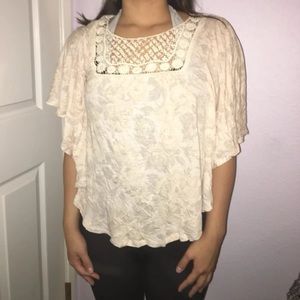 Cream colored floral shirt